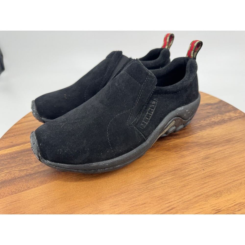 Merrell Jungle Moc Women 9 Black Suede Slip On Outdoor Casual Shoes Midnight
